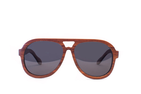 Brazil Rosewood Aviators with Dark Grey Polarized Lenses