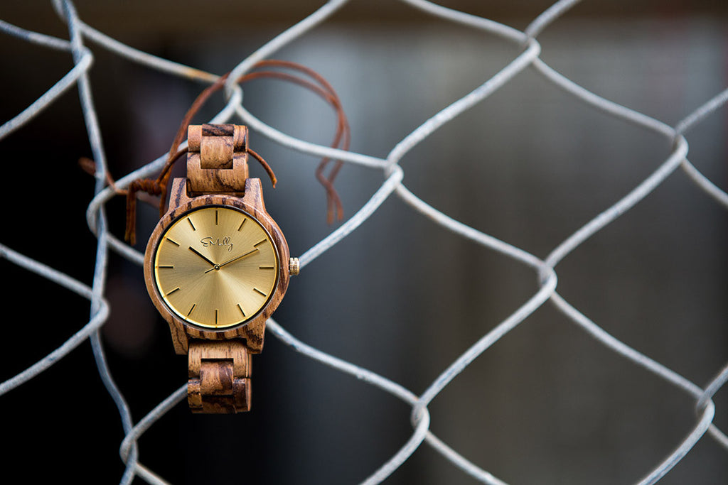 Men's Zebra Wood with Champagne Dial