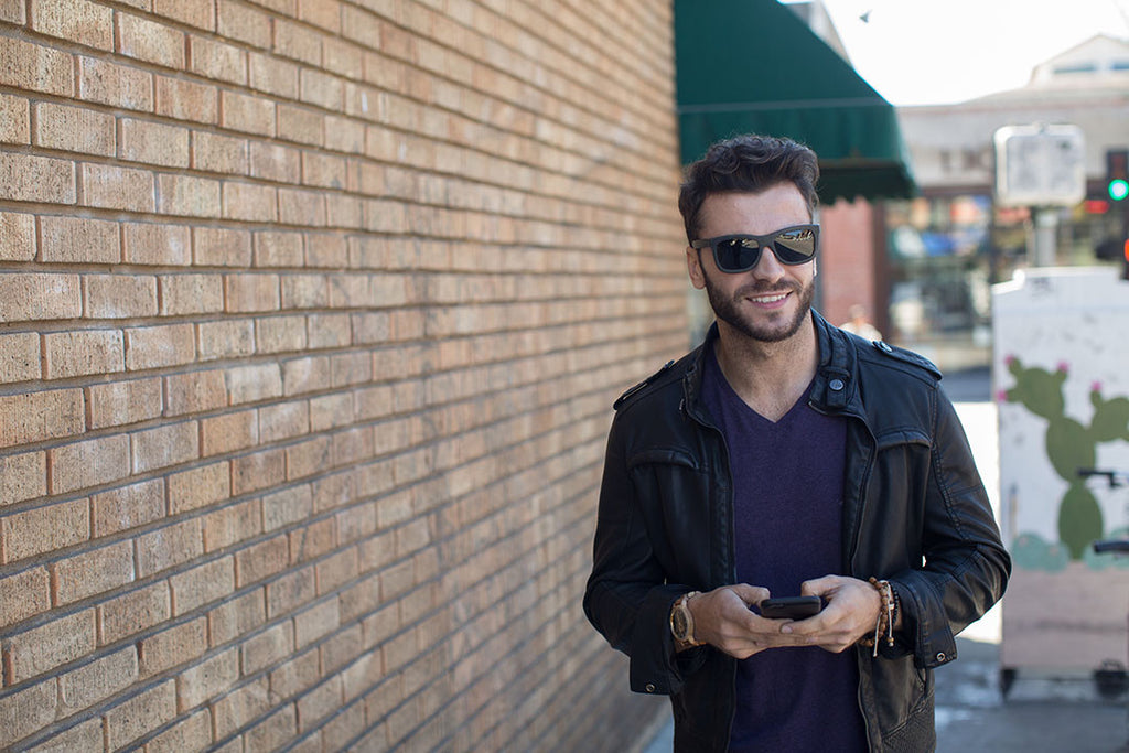 All Black Bamboo Wood Wayfarers with Black Polarized Lenses