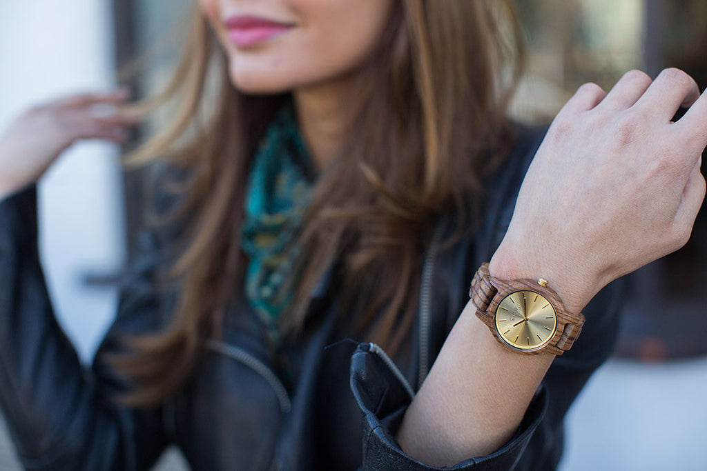 Women's Zebra Wood with Champagne Dial