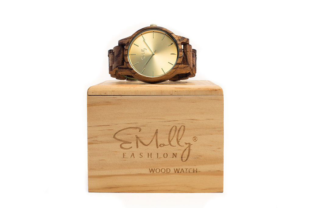 Men's Zebra Wood with Champagne Dial